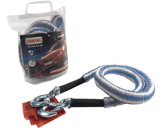 Abschleppseil Stretch, 2 Lasthaken, Zugkraft 2'500 kg, Länge 4 m