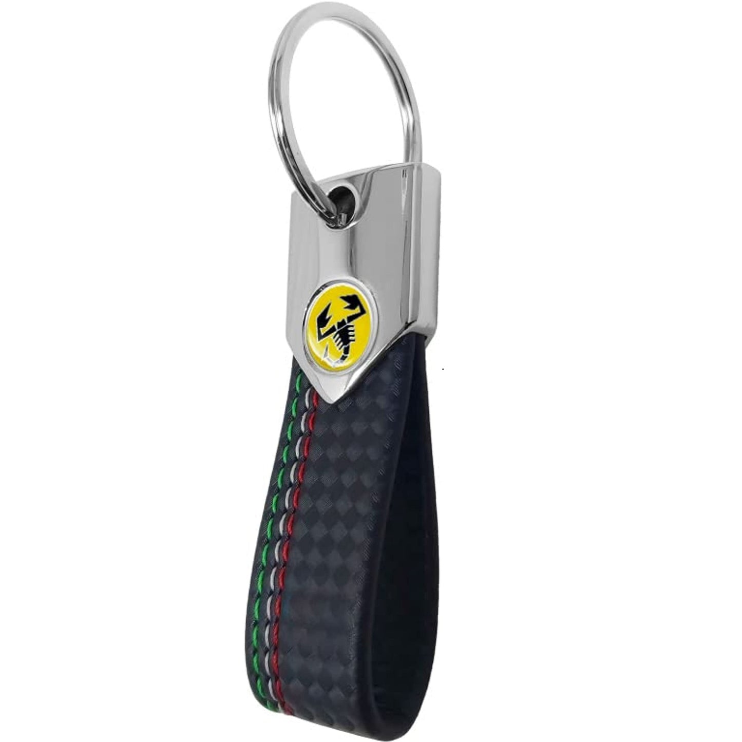4R Abarth offizieller Schlüsselanhänger Carbonlook Yellow Scorpion