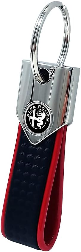 4R Alfa Romeo Schlüsselanhänger Carbonlook / rot, Logo black