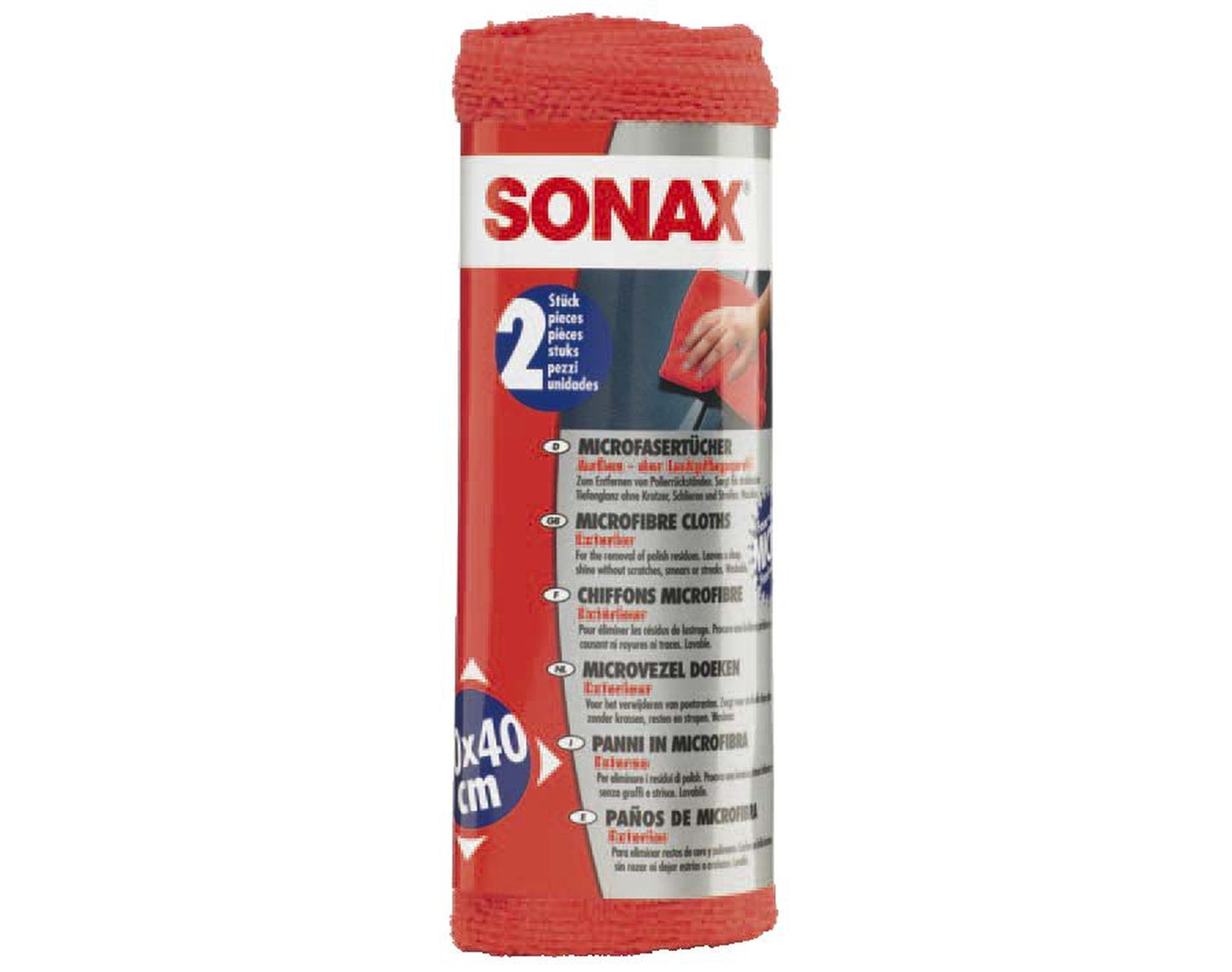 Sonax MicrofaserTuch Aussen, 40 × 40 cm - 2 Stück
