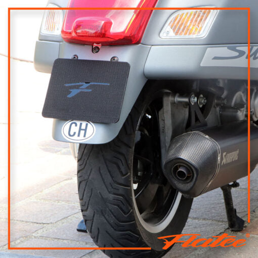 Flatee Montageplatte für Motorräder Aluminium – Schwarz