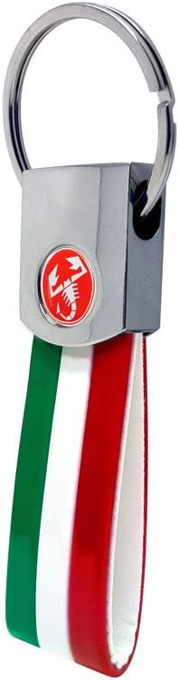 4R Abarth offizieller Schlüsselanhänger tricolore, roter Skorpion