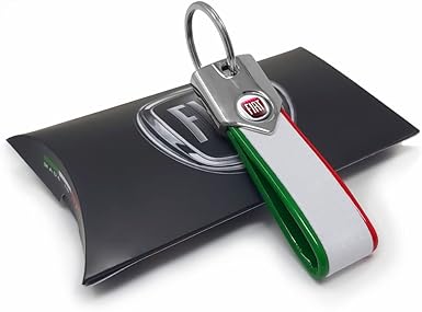 4R Fiat offizieller Schlüsselanhänger tricolore, Karbon, weiss (verschiedene Modelle)