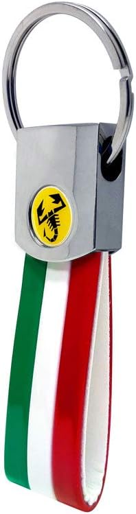 4R Abarth offizieller Schlüsselanhänger tricolore, gelber Skorpion