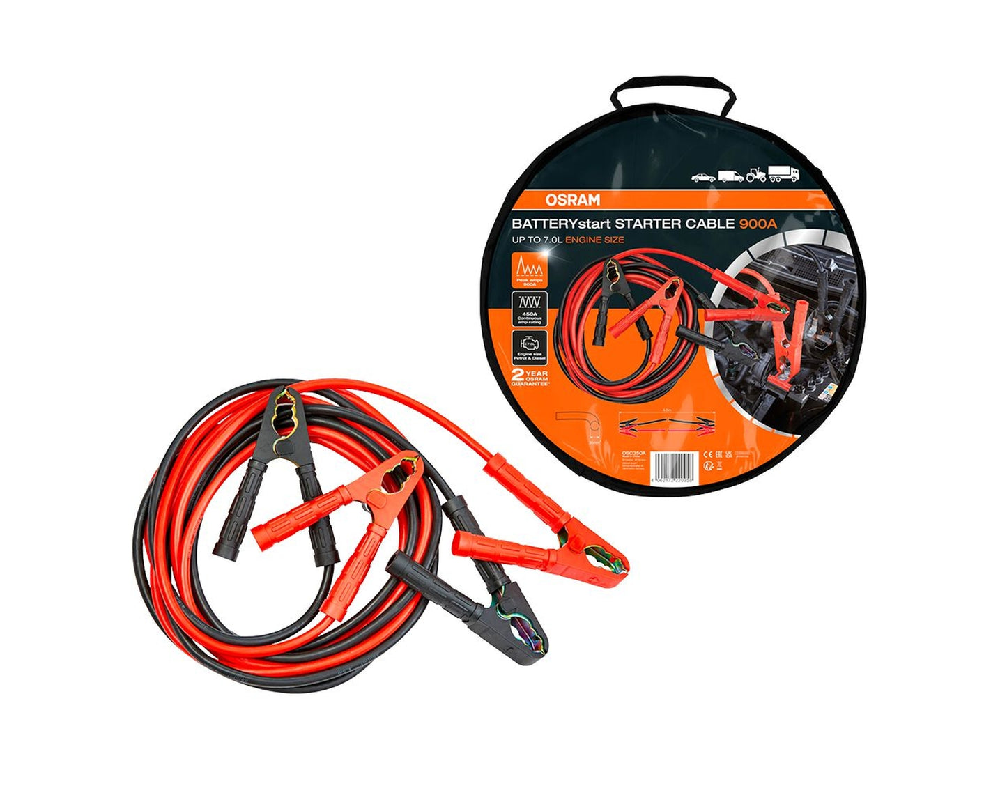 OSRAM Starthilfekabel 900 A, Länge 4.5 m, 35 mm²
