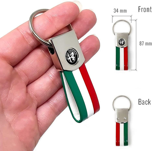 4R Alfa Romeo Schlüsselanhänger tricolore, Logo black