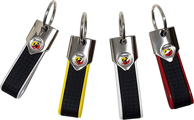 4R Abarth offizieller Schlüsselanhänger Carbonlook / rot