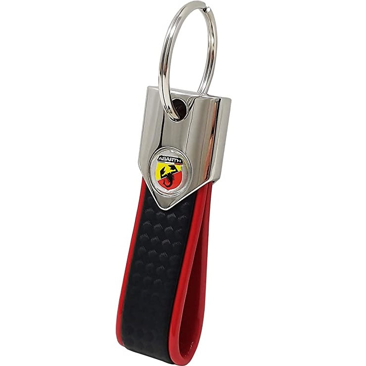 4R Abarth offizieller Schlüsselanhänger Carbonlook / rot