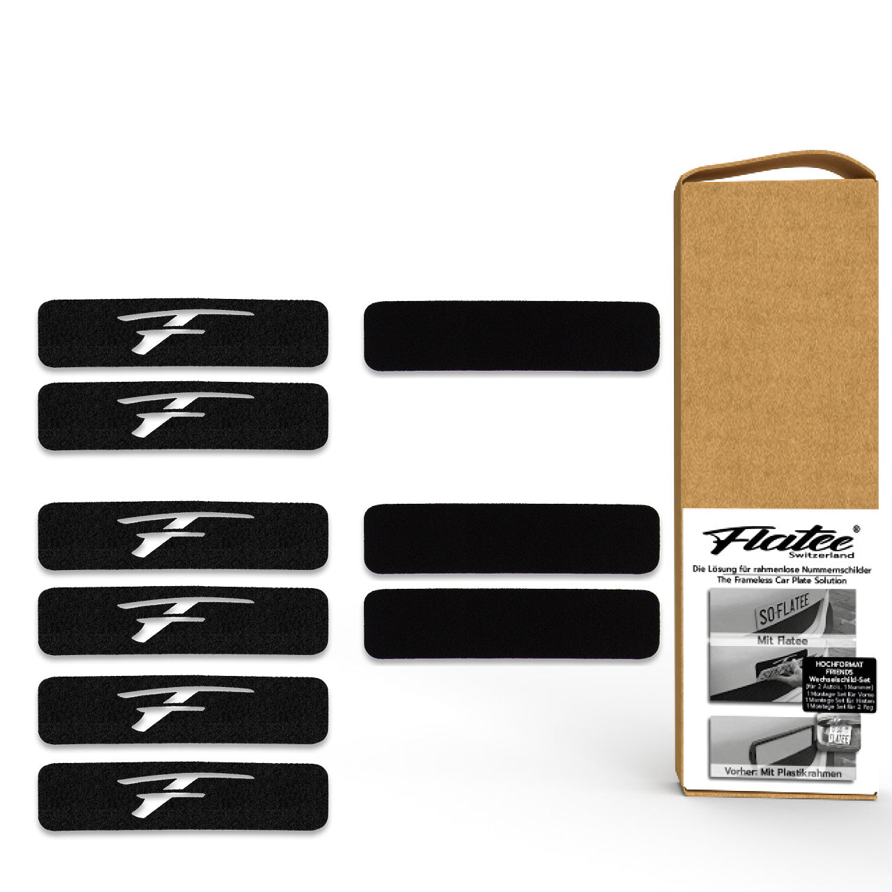 Flatee FRIENDS-Wechselschild-Set für HOCHFORMAT Schweizer Kontrollschilder