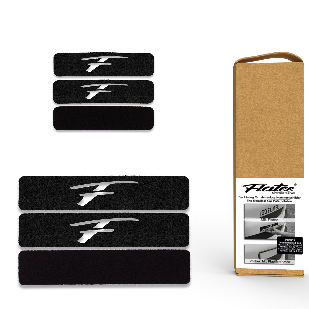 Flatee FRIENDS-Wechselschild-Set für Schweizer Kontrollschilder