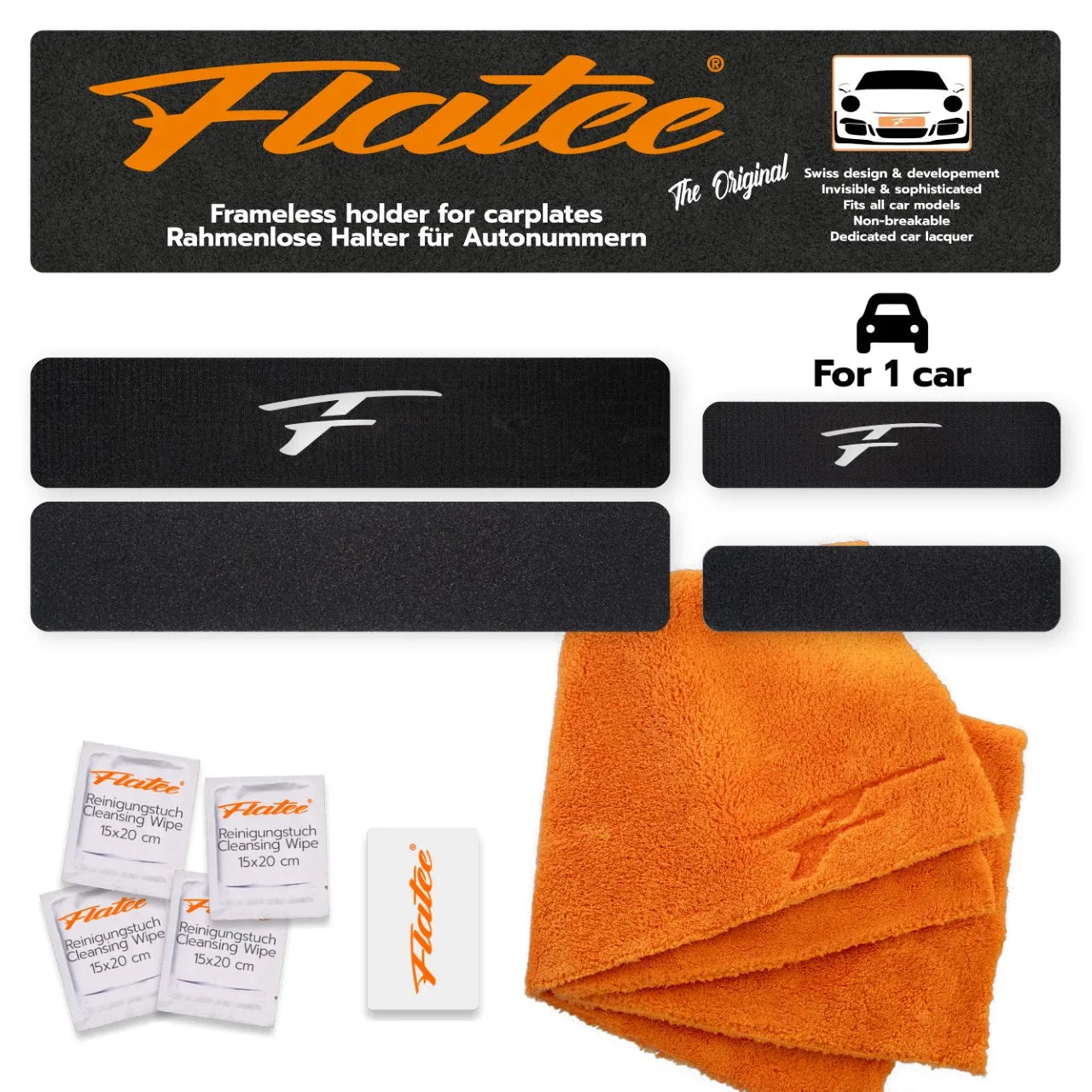 Flatee ORIGINAL-Set für Schweizer Kontrollschilder - Limited Edition