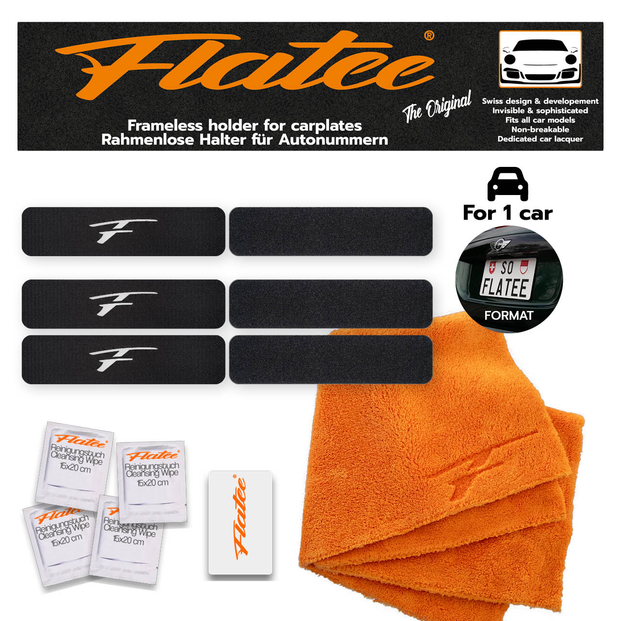 Flatee Original-Set für HOCHFORMAT Schweizer Kontrollschilder