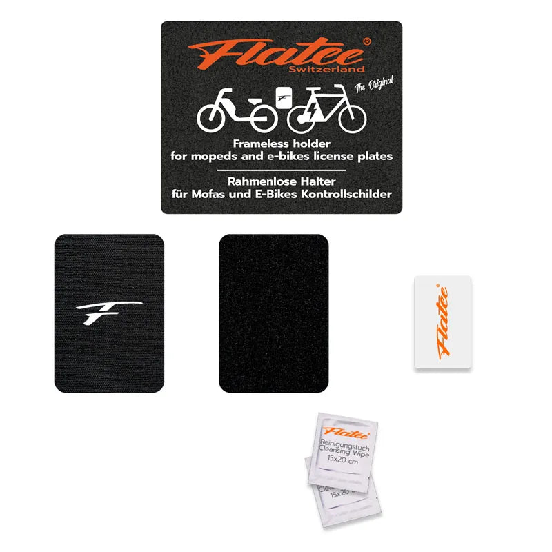 Flatee Original-Set für Schweizer Mofa und E-Bike Kontrollschilder