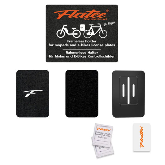 Flatee Original Komplett-Kit für Mofa und E-Bike inkl. Montageplatte
