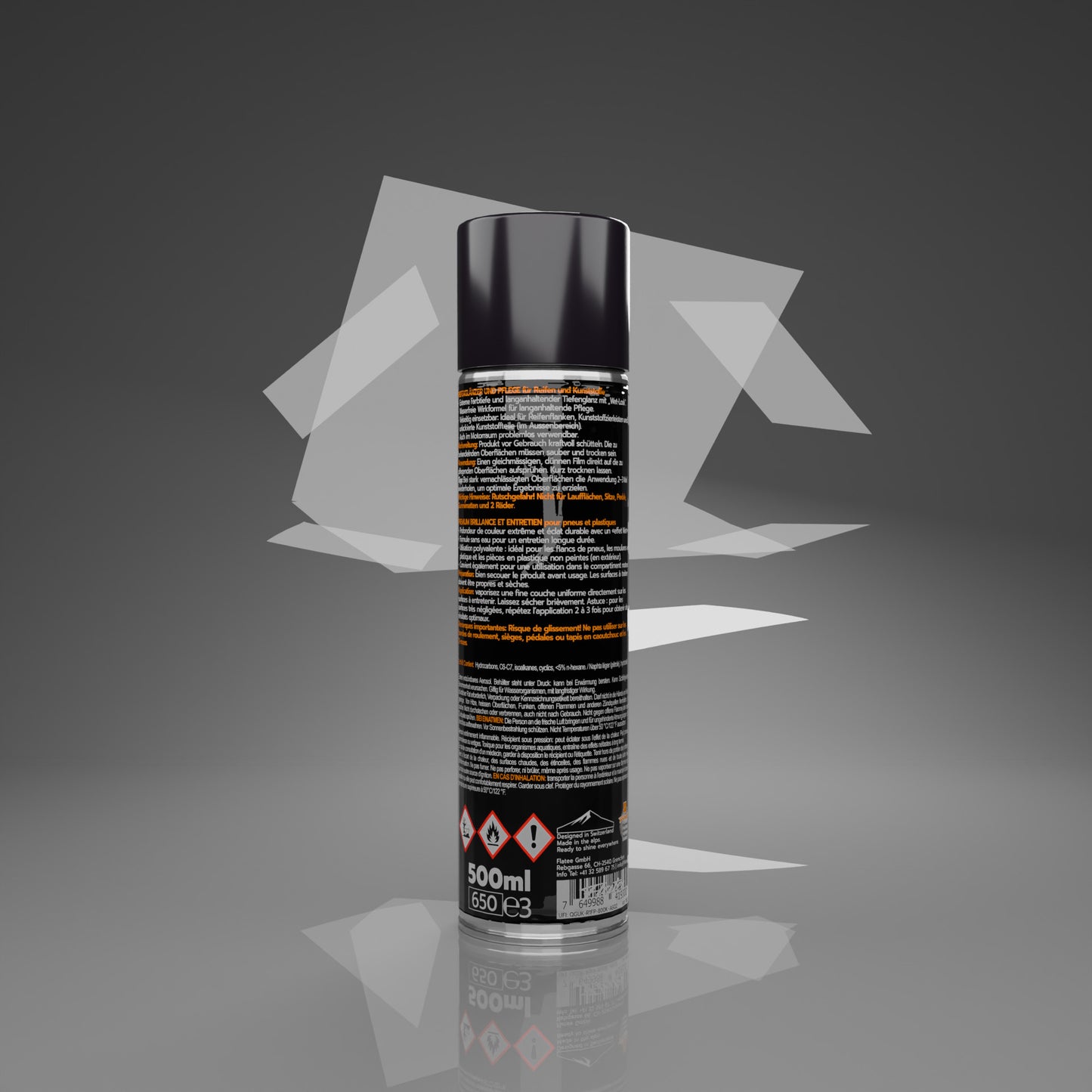 Flatee Black Tire Spray (500ml) Reifenglanz aus der Dose