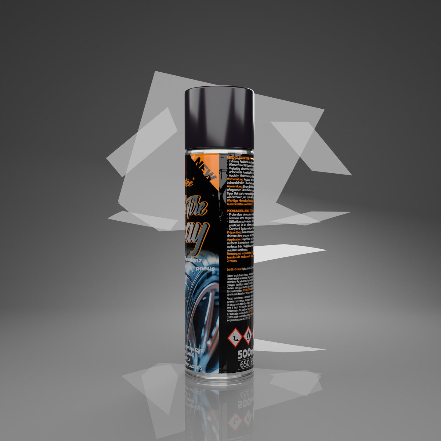 Flatee Black Tire Spray (500ml) Reifenglanz aus der Dose