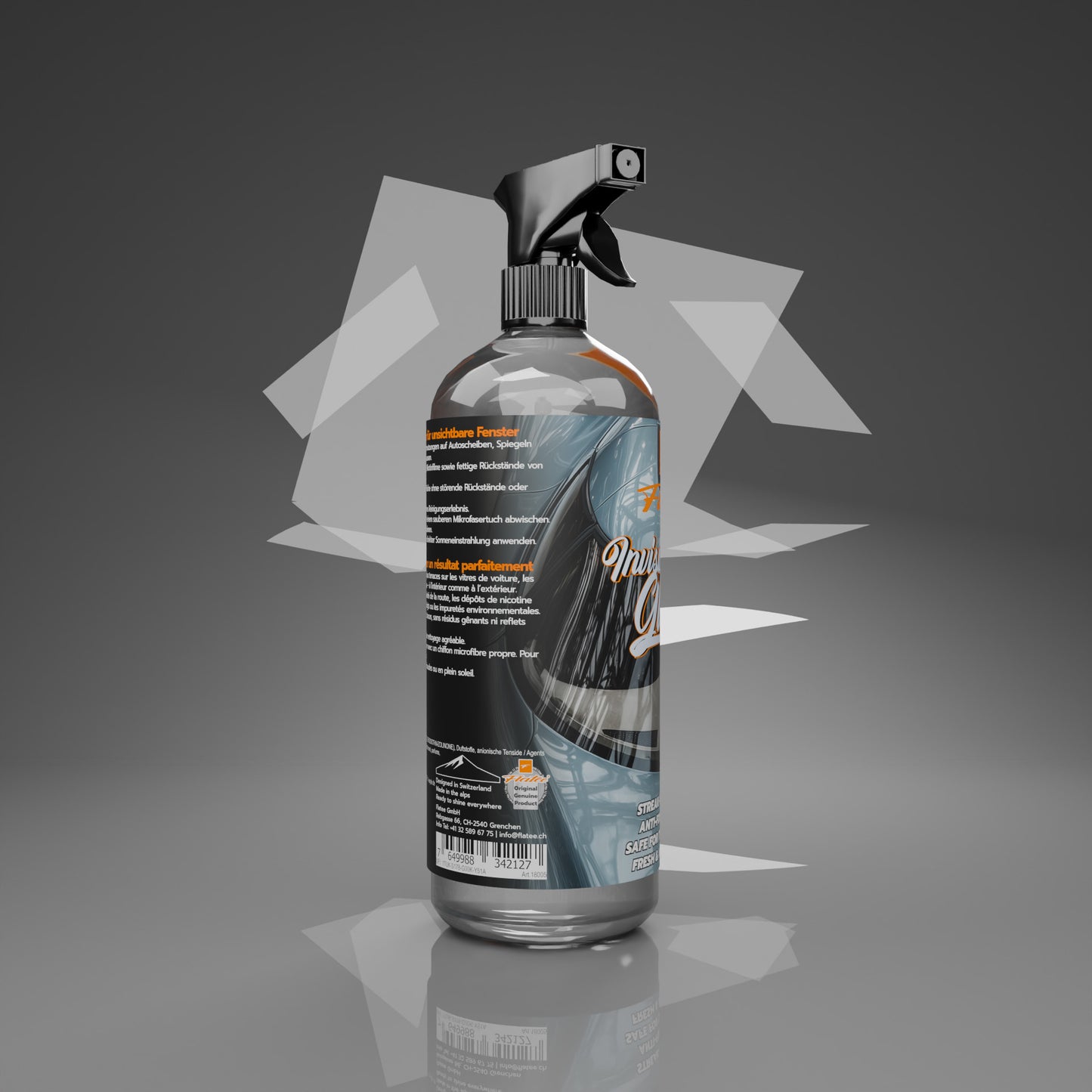 Flatee InvisibleClear Glass (750ml) – Schlierenfreier Glas- und Scheibenreiniger