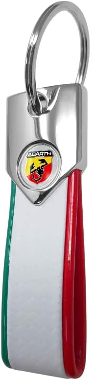 4R Abarth offizieller Schlüsselanhänger tricolore, Karbon, weiss