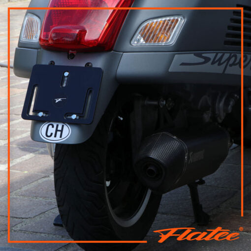 Flatee Montageplatte für Motorräder Aluminium – Schwarz