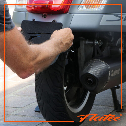 Flatee Montageplatte für Motorräder Aluminium – Schwarz