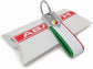 4R Abarth offizieller Schlüsselanhänger tricolore, Karbon, weiss