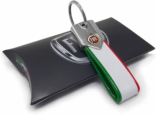 4R Fiat offizieller Schlüsselanhänger tricolore, Karbon, weiss (verschiedene Modelle)