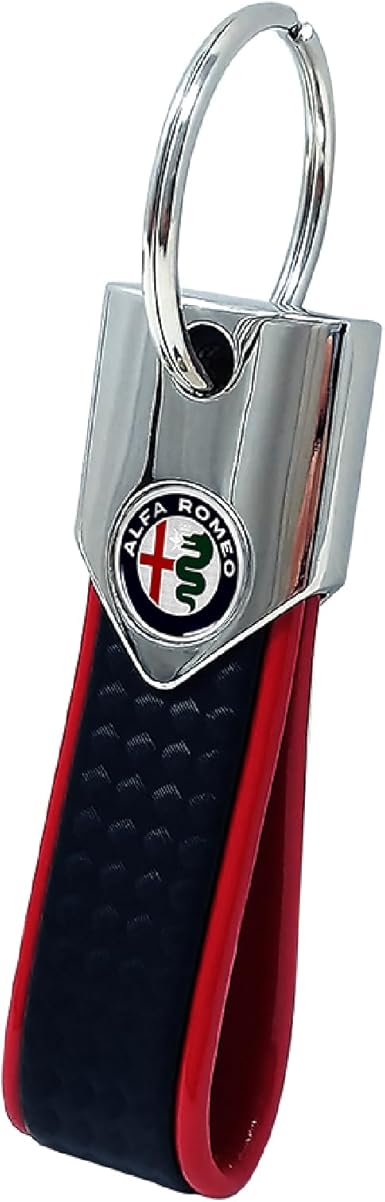 4R Alfa Romeo Schlüsselanhänger Carbonlook / rot