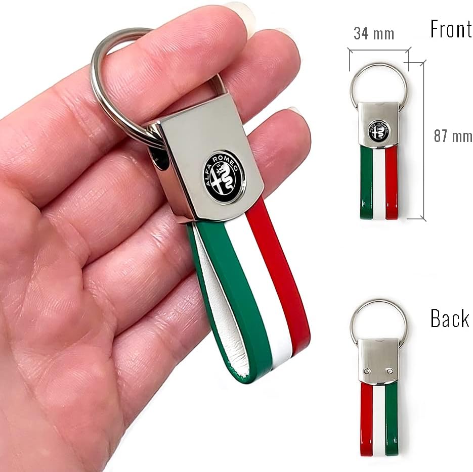 4R Alfa Romeo Schlüsselanhänger tricolore, Logo black