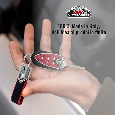4R Alfa Romeo Schlüsselanhänger Carbonlook / rot