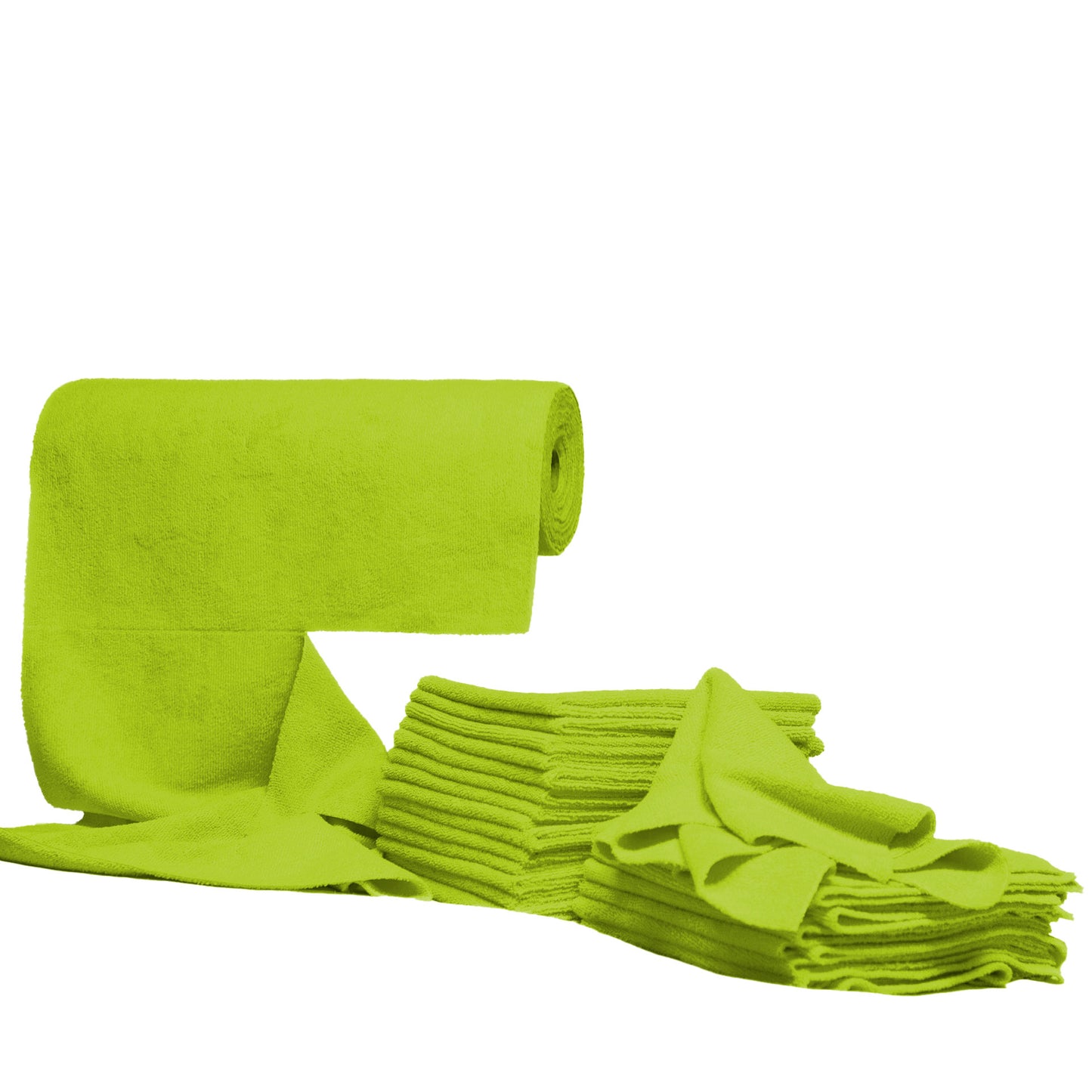 Flatee Tear-Off Roll 24 Mikrofasertücher auf der Rolle 40x40cm – 240gr/m2 – lime green
