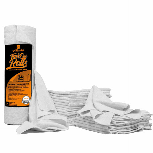 Flatee Tear-Off Roll 24 Mikrofasertücher auf der Rolle 40x40cm – 240gr/m2 – weiss